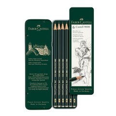 Faber-Castell – Castell 9000 Art Set Pencil (Pack of 6), Green