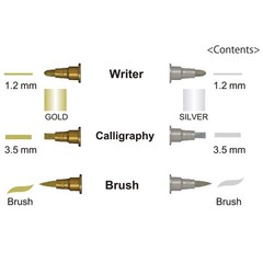 Zig Gold and Silver pens Assortment Set, Professional for Artist, Christmas Card