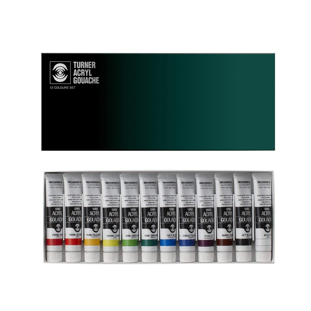 Turner Color Acrylic Gouache 12-Color Set AG02012C 20ml (No. 6)