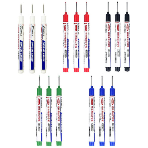 Long Head Deep Hole Marker Pens, 15pcs Long Nib Marker 20mm Quick Dry Waterpr…