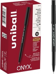 uniball Onyx Roller Ball Pen, Stick, Fine 0.7 Mm, 12 Count (Pack of 1), Black