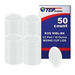Full Case of 100 Paint Mixing Cups with 50 Lids – 10oz 1/2 Pint, Calibrated Rati
