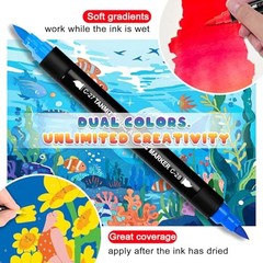 52 Colors Dual Tip Acrylic Paint Pens Markers, Acrylic Paint Pens for 26