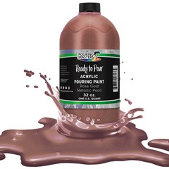 Pouring Masters Rose Gold Metallic Pearl 32oz Bottle Water-Based Acrylic Paint