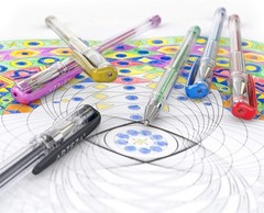 Metallic Gel Pens 14 Colors Colored Markers Triangular Grip Adult Coloring