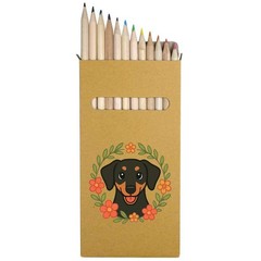12 x ‘Dachshund Floral Wreath’ Long Colour Pencils (PE00085421)