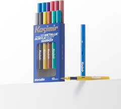Metallic Acrylic Paint Markers Pens, Brush Tip Direct Gel Marker for Art Wood F