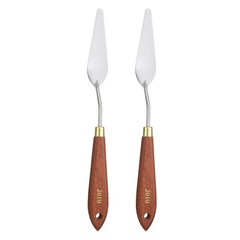 2pcs Painting Palette Knife 3.15″ x 0.98″ Stainless Steel Teardrop Blade