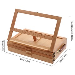 Adjustable Beech Wood Tabletop Easel with 3 Drawers & Storage