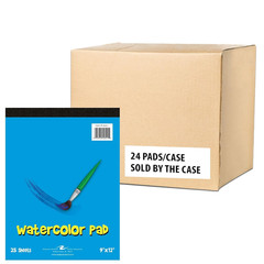 Kids Watercolor Paper Pad 9″x12″ – 25 Heavy Sheets, Pack of 24