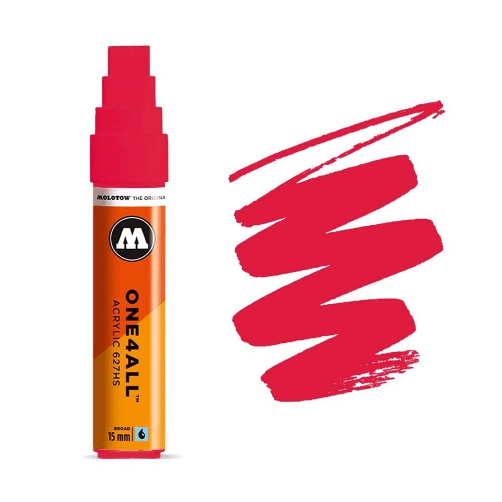 ONE4ALL Traffic Red 15mm Broad Tip Acrylic Paint Marker Single Art Pen