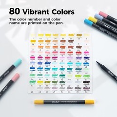 Artisan Marker Set: 80 Colors & 72 Bleed-Proof Pages for Versatile Creations