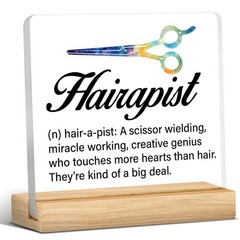 Best Hair Stylist Gift – Hairapist Definition Acrylic Desk 4 x 4 inches, H