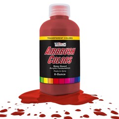 US Art Supply 8-Ounce Transparent Bright Red Airbrush Paint