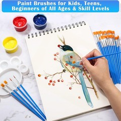 Quality Bulk Paint Brushes – 50 Pcs Small Flat & Round for Various Techniques