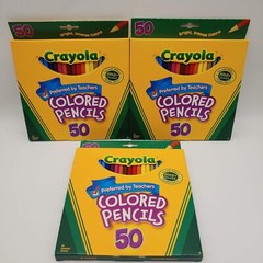 Three (3) Boxes of Crayola 50 Assorted Sharpened Colored Pencils
