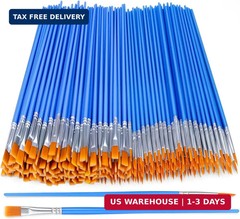 AROIC Acrylic Paint Brush Set, 200 pcs Nylon Hair Brushes for All Purpose Oil Wa