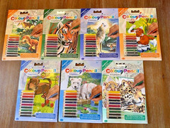 Seven (7) Royal & Langnickel Colour Pencil By Numbers Sets Dinosaur Wolf Cat Dog