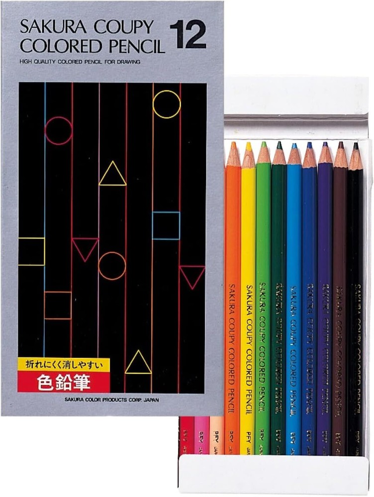 Sakura Crepas Coupy colored pencils 12 colors in paper box PFY12K