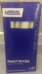 (12-Pk) Markall Valve Action Fine Point Tip Paint Marker White 96820