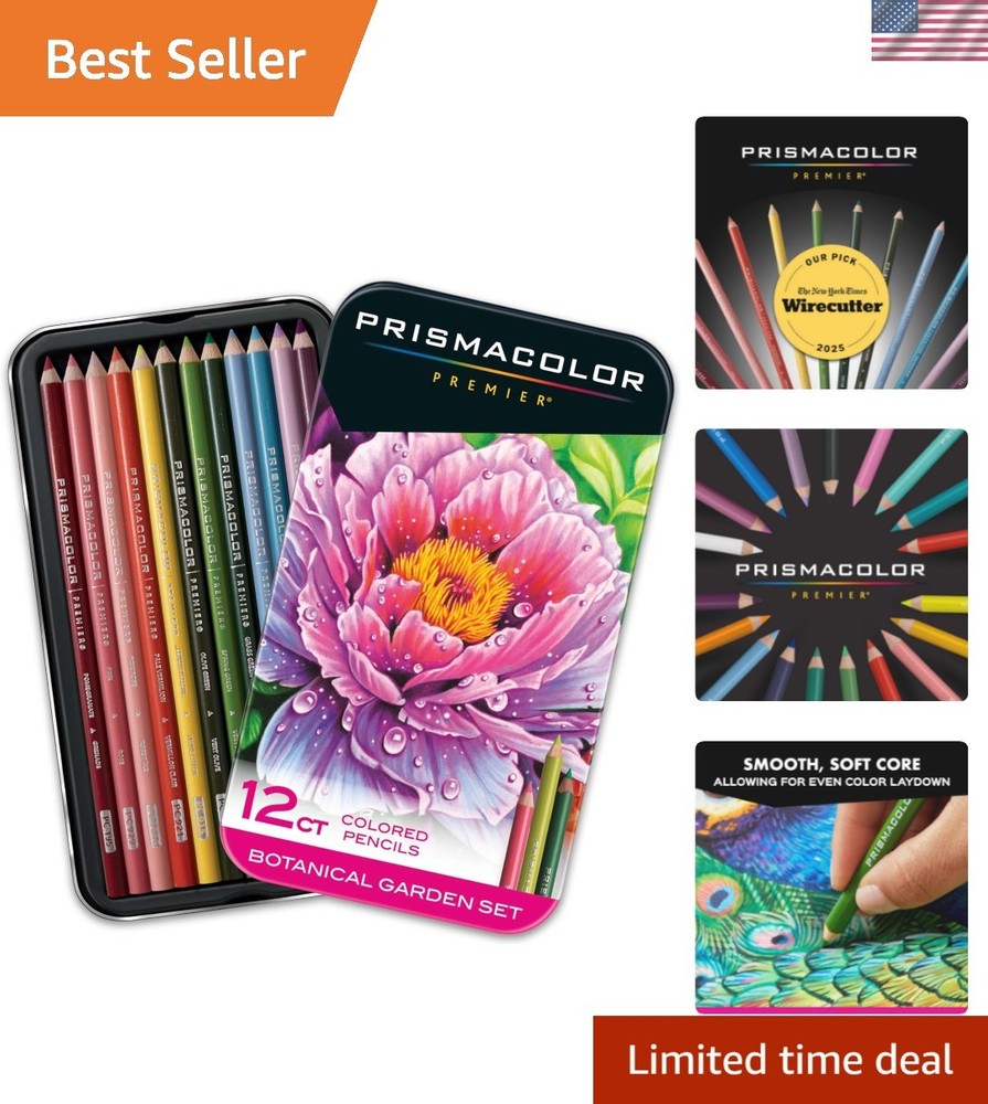 Premier Colored Pencils, Soft Core, Botanical Garden Set, 12 Count – Adult Co…