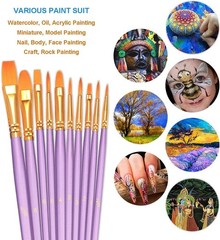 40-Piece Round Pointed Tip Paint Brush Set – Versatile for All Painting Styles