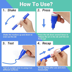 Oil Based Paint Markers, 8 Colors Dual Tip Paint Pens Paint Markers(0.7mm & 3mm)