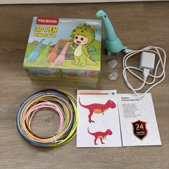 TECBOSS Dinosaur 3D Pen Kids Drawing Printing Art Craft Toy Set Filament Stencil
