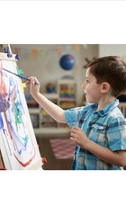 Melissa & Doug Easel Accessory Set – Paint, Cups, Brushes, Chalk, Paper, Marker
