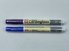 Sakura Pen-Touch Ceramglass Fine 1mm Blue and Black Pen Pair