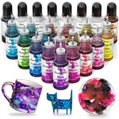 Alcohol Ink Set 24 Vibrant Colors Resin Dye High Concentrated Fast Drying Alc…