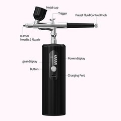 AirBrush Kit with Compressor dual-action airbrush Rechargeable Handheld Air b…