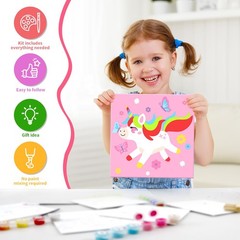 Kids Paint by Number Kits Including 6 Pre-Drawn Canvas for Painting, 6 Brushe…