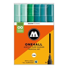 Molotow One4All Acrylic Marker 227HS Tropical Set (6 Markers) – 4mm Tip