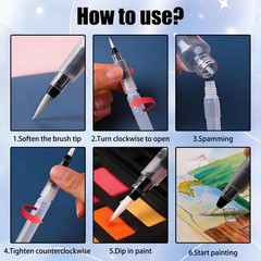 NoxWisp 12 Pcs Refillable Watercolor Brush Pen Set, Leakproof Watercolor Brus…