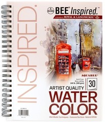 Bee Paper – Bee Inspired 9″x12″ Watercolor Paper Pad, 30 Sheets, Side Wire