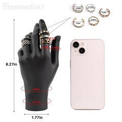 Framendino, Female Mannequin Hand Ring Holder Display for Jewelry Left, Black