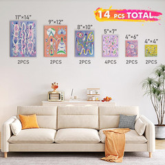 Canvas for Painting, 14 Pcs Muti Pack Stretched Painting Canvas, Blank Paint Can