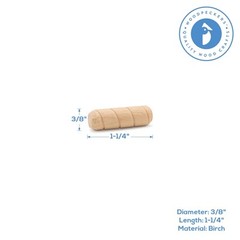 Wood Dowel Pins 1-1/4 inch x 3/8 inch Spiral, for Furniture & Crafts|Woodpeckers