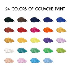 HIMI Gouache Paint Set 24 Vibrant Colors Non Paints Jelly Cup Design with Pal…