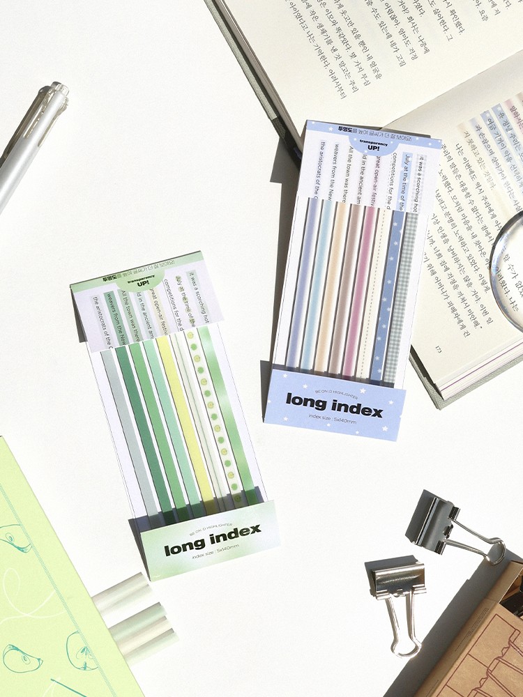 Post-Rain Long Index (Flag Adhesive Memo Pad Transparent Underline)