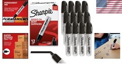 12 Count King Size Chisel Tip Permanent Markers – Water Resistant & Non-Toxic