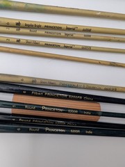 Lot 15 Princeton Art Brushes Series 5200, Imperial 6600, 4000. Rounds & Flats