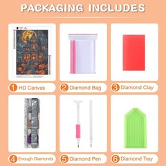 RICUVED Halloween Diamond Art Kits for 3.5 inches by 6.8 inches, Castle