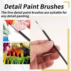 60pcs Detail Paint Brushes, Fine Tip Paint Brush with 3 Sizes 0 00 000 3476