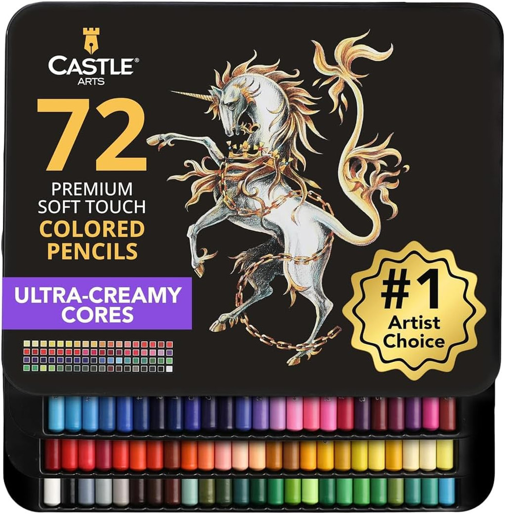 Colored Pencils Set 72 Premium Soft Core Colored Leads for Adult Artists
