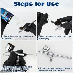 Airbrush Cleaner Kit 19.78 fl oz – with Nozzle Cleaner & Cleaning Brushes, Ai…