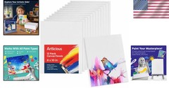 Artlicious 12-Pack of 8×10” Cotton Blank Canvases for Versatile Painting