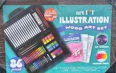 Art 101 Illustration Wood Art Set, 86 Piece, Multifunctional Sets, for Child