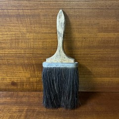 Large Vtg Morck Paint Brush Old Wooden Handle Steampunk Horsehair Farmhouse